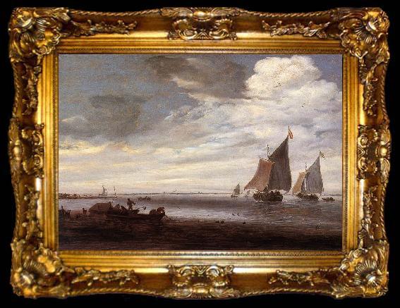 framed  RUYSDAEL, Salomon van River Scene af, ta009-2